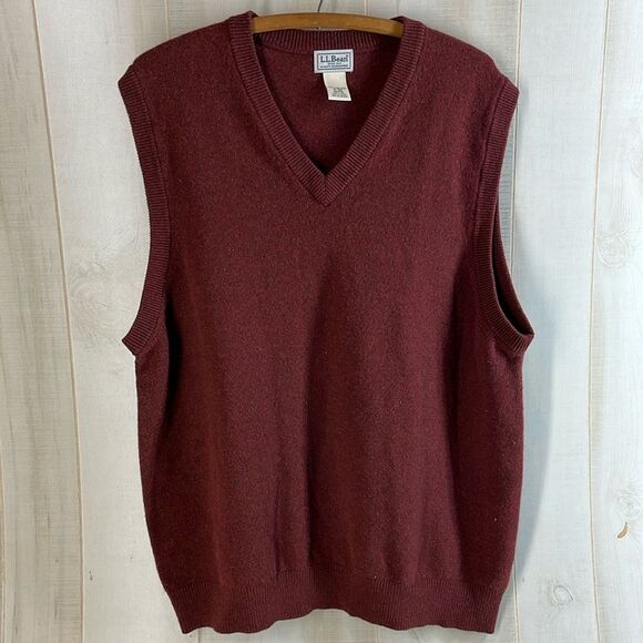 L.L. Bean Other - LL Bean Men's Lambswool Sweater Vest Size XL Red Mens Traditional Top
